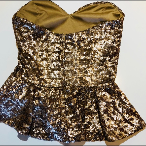ASOS copper sequin peplum bustier! Hottttt!💋🔥❤️ - Picture 2 of 4
